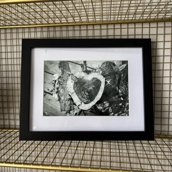 “Wooded Heart” 🖤 4” x 6” Framed Original Print by deSmit Design - Picture 2 of 4